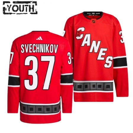 Carolina Hurricanes Hockeydrakt Andrei Svechnikov 37 2022-23 Rød Reverse Retro 2.0 Adidas Authentic - Barn